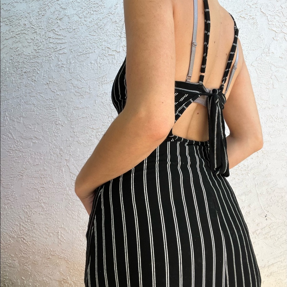 Black and White Striped Maxi Dress